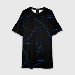 Платье клеш для девочки Color blue line, цвет: 3D-принт