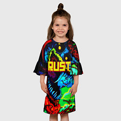Платье клеш для девочки Rust hyperbeast, цвет: 3D-принт — фото 2