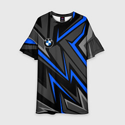 Платье клеш для девочки BMW - blue line, цвет: 3D-принт