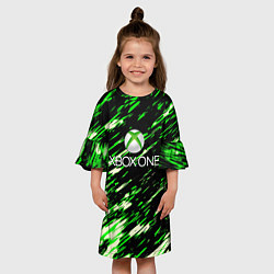 Платье клеш для девочки Xbox краски штрихи, цвет: 3D-принт — фото 2