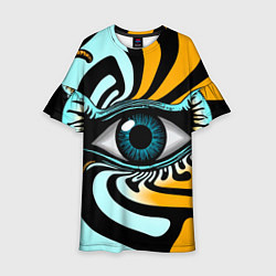 Платье клеш для девочки Глаз - психоделика, цвет: 3D-принт