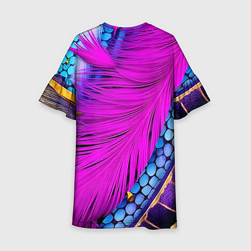 Детское платье Чешуя и розовое перо / 3D-принт – фото 2