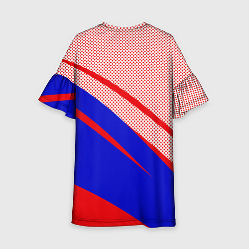 Детское платье Красно-синий текстурный с полосами / 3D-принт – фото 2