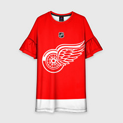 Платье клеш для девочки Detroit Red Wings red, цвет: 3D-принт