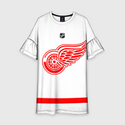 Платье клеш для девочки Detroit Red Wings white, цвет: 3D-принт