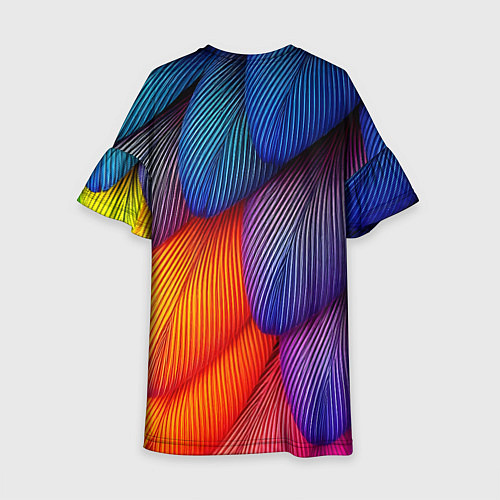 Детское платье Радужные перья попугая / 3D-принт – фото 2