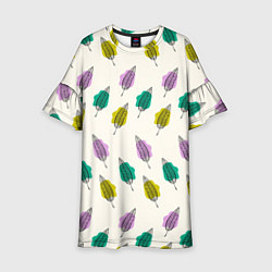 Детское платье Листья на пятнах