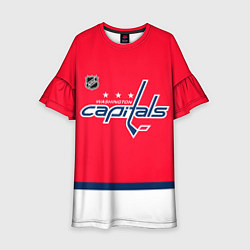 Платье клеш для девочки Вашингтон Кэпиталз хоккей, цвет: 3D-принт