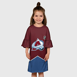 Платье клеш для девочки Колорадо Эвеланш хоккей, цвет: 3D-принт — фото 2