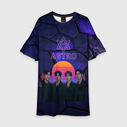 Платье клеш для девочки Astro retro style, цвет: 3D-принт