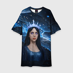 Платье клеш для девочки Билли Айлиш в стиле снежной королевы, цвет: 3D-принт