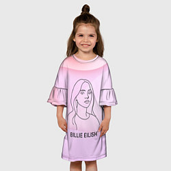 Платье клеш для девочки Билли Айлиш из линии - минимализм, цвет: 3D-принт — фото 2