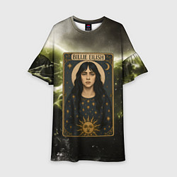 Платье клеш для девочки Карта с Билли Айлиш, цвет: 3D-принт