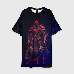Платье клеш для девочки Мифический воин в неоновом свете, цвет: 3D-принт