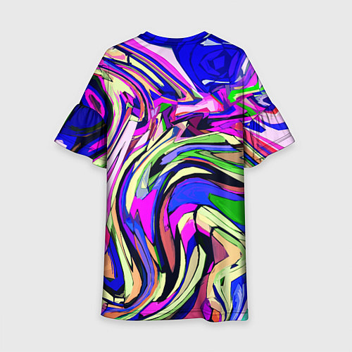 Детское платье Абстракция пластика синий / 3D-принт – фото 2