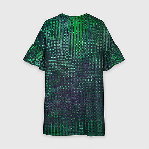 Детское платье Текстурный тёмный сине-зелёный / 3D-принт – фото 2