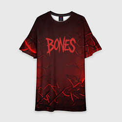 Детское платье Bones логотип красной краской