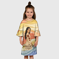 Платье клеш для девочки Lana Del Rey в платье с цветами, цвет: 3D-принт — фото 2