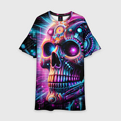 Детское платье Neon cyber skull