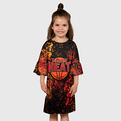 Платье клеш для девочки Майами Хит - цветовой хаос, цвет: 3D-принт — фото 2