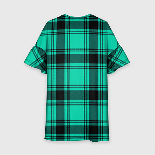 Детское платье Checkered turquoise / 3D-принт – фото 2