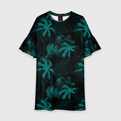 Детское платье Palm light blue dark