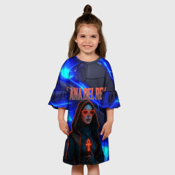 Платье клеш для девочки Lana Del Rey киберпанк, цвет: 3D-принт — фото 2