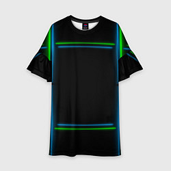 Детское платье Neon green light blue