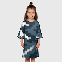 Платье клеш для девочки Пиксельная текстура камуфляж, цвет: 3D-принт — фото 2
