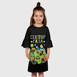 Платье клеш для девочки Сектор газа, мультяшный стиль, цвет: 3D-принт — фото 2