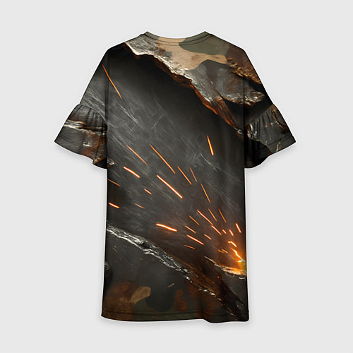 Детское платье Искры метала под камуфляжем / 3D-принт – фото 2