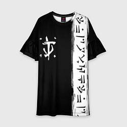 Платье клеш для девочки Doom символы марса, цвет: 3D-принт