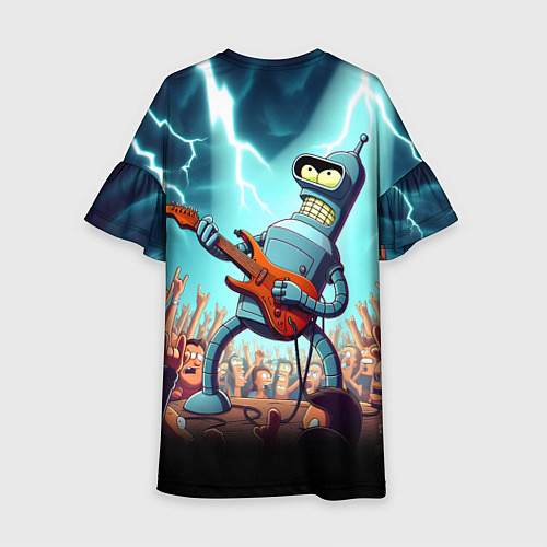 Детское платье Бендер рок гитарист - группа Футурама / 3D-принт – фото 2