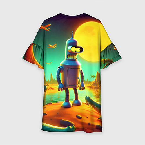 Детское платье Робот-сгибальщик Бендер на планете крокодилов / 3D-принт – фото 2