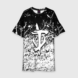 Платье клеш для девочки Doom краски всплеск кисти, цвет: 3D-принт