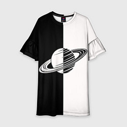 Детское платье Сатурн черно-белый