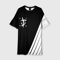 Платье клеш для девочки Doom white geometry, цвет: 3D-принт