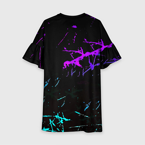 Детское платье Doom неоновые штрихи / 3D-принт – фото 2