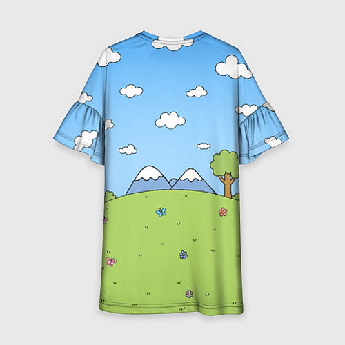 Детское платье Nirvana мультяшный стиль на поляне / 3D-принт – фото 2