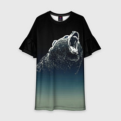 Платье клеш для девочки Бурый в гневе - градиент, цвет: 3D-принт