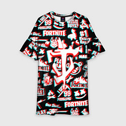 Платье клеш для девочки Doom x fortnite glitch, цвет: 3D-принт