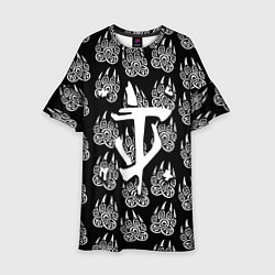 Платье клеш для девочки Doom хищник леса, цвет: 3D-принт