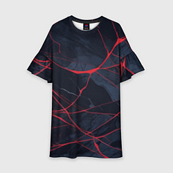 Детское платье Мраморные узоры из переплетений красных линий