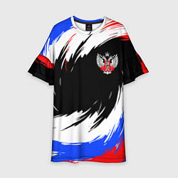 Платье клеш для девочки Федерация бокса РФ - краска, цвет: 3D-принт