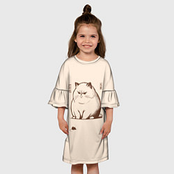 Платье клеш для девочки Недовольный кот и мышь, цвет: 3D-принт — фото 2