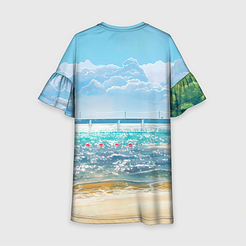 Детское платье Бегемотик в плавательном круге с уточкой / 3D-принт – фото 2