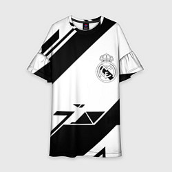 Платье клеш для девочки Real Madrid geometry, цвет: 3D-принт