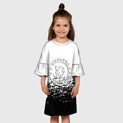 Платье клеш для девочки Челси пиксели черные, цвет: 3D-принт — фото 2