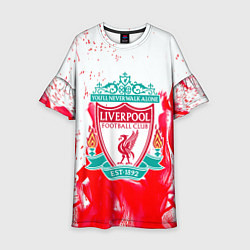 Платье клеш для девочки Liverpool розовый огонь, цвет: 3D-принт