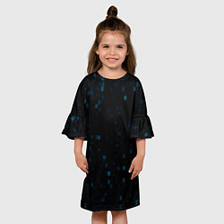 Платье клеш для девочки Color dark blue khaki, цвет: 3D-принт — фото 2